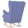 Silla mecedora de tela azul vaquero 74x90x102 cm en Sillones | Comprar online en Foru.es