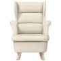 Silla mecedora de lino blanco 74x90x102 cm en Sillones | Comprar online en Foru.es