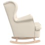 Silla mecedora de lino blanco 74x90x102 cm en Sillones | Comprar online en Foru.es