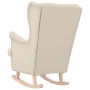 Silla mecedora de lino blanco 74x90x102 cm en Sillones | Comprar online en Foru.es