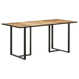 Mesa de comedor madera de mango rugosa 160 cm de vidaXL, Mesas de cocina y de comedor - Ref: Foro24-320693, Precio: 200,18 €,...