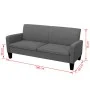 Sofá de 3 plazas 180x65x76 cm gris oscuro de vidaXL, Sofás - Ref: Foro24-244712, Precio: 297,32 €, Descuento: %
