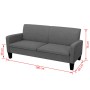 Sofá de 3 plazas 180x65x76 cm gris oscuro de vidaXL, Sofás - Ref: Foro24-244712, Precio: 302,17 €, Descuento: %