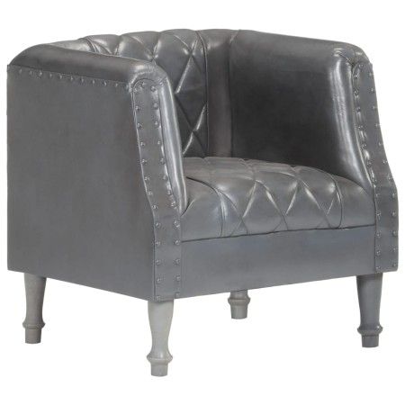Sillón de cuero de cabra auténtico gris de vidaXL, Sillones - Ref: Foro24-286618, Precio: 250,03 €, Descuento: %