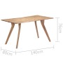 Mesa de comedor de madera maciza de acacia 140x80x76 cm de vidaXL, Mesas de cocina y de comedor - Ref: Foro24-247977, Precio:...