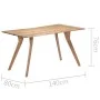 Mesa de comedor de madera maciza de acacia 140x80x76 cm de vidaXL, Mesas de cocina y de comedor - Ref: Foro24-247977, Precio:...