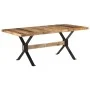 Mesa de comedor madera de mango rugosa 180x90x76 cm de vidaXL, Mesas de cocina y de comedor - Ref: Foro24-321610, Precio: 406...