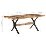 Mesa de comedor madera de mango rugosa 180x90x76 cm de vidaXL, Mesas de cocina y de comedor - Ref: Foro24-321610, Precio: 414...