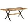 Mesa de comedor madera de mango rugosa 180x90x76 cm de vidaXL, Mesas de cocina y de comedor - Ref: Foro24-321610, Precio: 406...