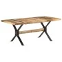 Mesa de comedor madera de mango rugosa 180x90x76 cm de vidaXL, Mesas de cocina y de comedor - Ref: Foro24-321610, Precio: 406...