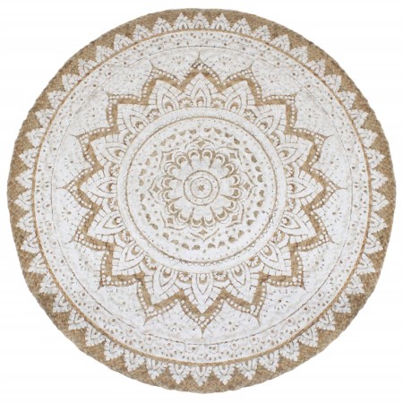 Alfombra redonda yute trenzado estampado 180 cm de vidaXL, Alfombras - Ref: Foro24-343587, Precio: 119,49 €, Descuento: %