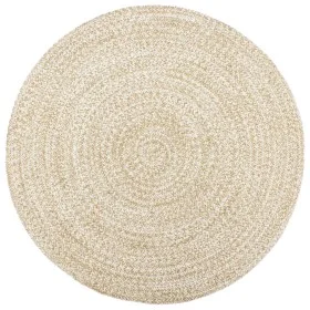 Alfombra hecha a mano de yute marrón y blanco 180 cm de vidaXL, Alfombras - Ref: Foro24-343617, Precio: 98,45 €, Descuento: %