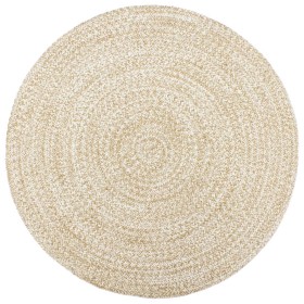 Alfombra hecha a mano de yute marrón y blanco 180 cm de vidaXL, Alfombras - Ref: Foro24-343617, Precio: 100,58 €, Descuento: %