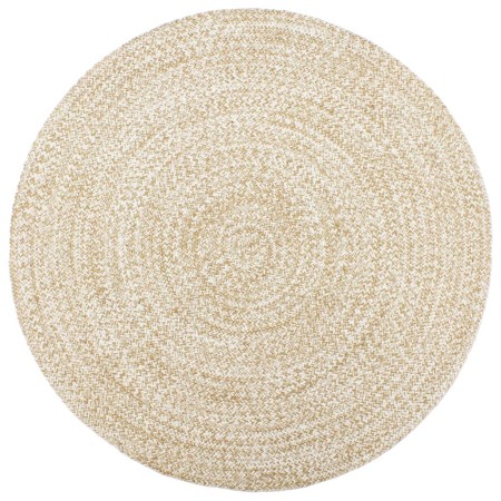 Alfombra hecha a mano de yute marrón y blanco 180 cm de vidaXL, Alfombras - Ref: Foro24-343617, Precio: 100,58 €, Descuento: %