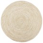 Alfombra hecha a mano de yute marrón y blanco 180 cm de vidaXL, Alfombras - Ref: Foro24-343617, Precio: 100,58 €, Descuento: %