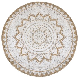Alfombra redonda yute trenzado estampado 240 cm de vidaXL, Alfombras - Ref: Foro24-343589, Precio: 184,66 €, Descuento: %