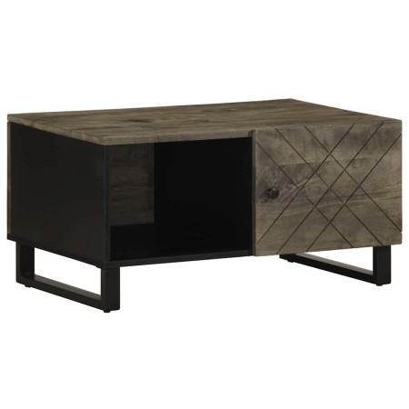 Mesa de centro madera maciza de mango negra 80x50x40 cm en Mesas de centro | Comprar online en Foru.es