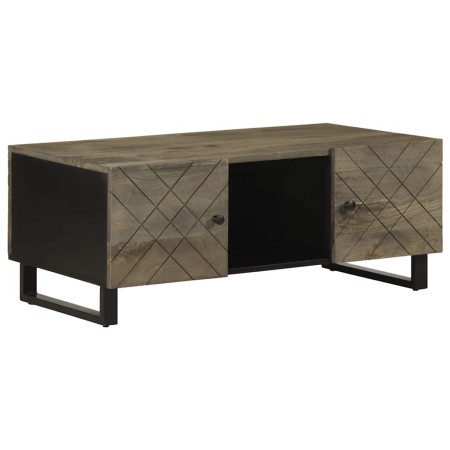 Mesa de centro madera maciza de mango negra 100x54x40 cm en Mesas de centro | Comprar online en Foru.es