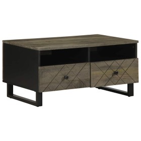 Mesa de centro madera maciza de mango negra 80x54x40 cm en Mesas de centro | Comprar online en Foru.es