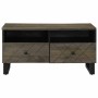 Mesa de centro madera maciza de mango negra 80x54x40 cm en Mesas de centro | Comprar online en Foru.es