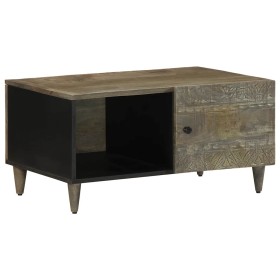Mesa de centro de madera maciza de mango gris claro 80x50x40 cm en Mesas de centro | Comprar online en Foru.es