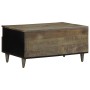 Mesa de centro madera maciza de mango gris claro 80x54x40 cm en Mesas de centro | Comprar online en Foru.es