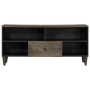 Mueble de TV madera maciza de mango negro 100x33x46 cm en Muebles TV | Comprar online en Foru.es