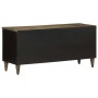 Mueble de TV madera maciza de mango negro 100x33x46 cm en Muebles TV | Comprar online en Foru.es