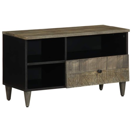 Mueble de TV madera maciza de mango negro 80x33x46 cm en Muebles TV | Comprar online en Foru.es