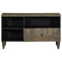 Mueble de TV madera maciza de mango negro 80x33x46 cm en Muebles TV | Comprar online en Foru.es