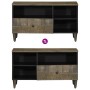 Mueble de TV madera maciza de mango negro 80x33x46 cm en Muebles TV | Comprar online en Foru.es