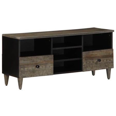 Mueble de TV madera maciza de mango negro 100x33x46 cm en Muebles TV | Comprar online en Foru.es