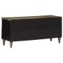 Mueble de TV madera maciza de mango negro 100x33x46 cm en Muebles TV | Comprar online en Foru.es