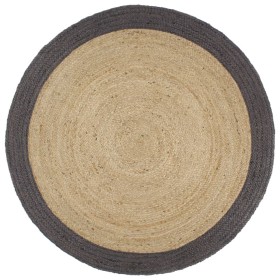 Alfombra hecha a mano de yute con borde gris oscuro 210 cm de vidaXL, Alfombras - Ref: Foro24-343606, Precio: 125,49 €, Descu...