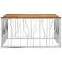Mesa de centro acero inoxidable y madera maciza acacia plateado de vidaXL, Mesas de centro - Ref: Foro24-350071, Precio: 154,...