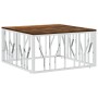 Mesa de centro acero inoxidable y madera reciclada plateada de vidaXL, Mesas de centro - Ref: Foro24-350061, Precio: 117,72 €...