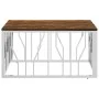 Mesa de centro acero inoxidable y madera reciclada plateada de vidaXL, Mesas de centro - Ref: Foro24-350061, Precio: 116,63 €...