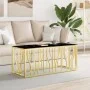 Mesa de centro de acero inoxidable y vidrio dorada 110x45x45 cm de vidaXL, Mesas de centro - Ref: Foro24-350052, Precio: 204,...