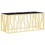 Mesa de centro de acero inoxidable y vidrio dorada 110x45x45 cm de vidaXL, Mesas de centro - Ref: Foro24-350052, Precio: 207,...