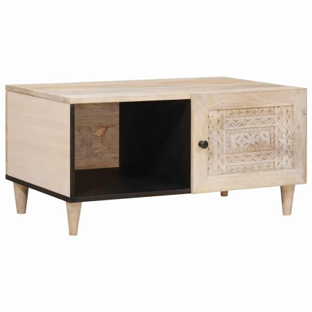 Mesa de Café Beige 80 x 50 x 40 cm Madera maciza de Acacia en Mesas de centro | Comprar online en Foru.es