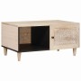 Mesa de Café Beige 80 x 50 x 40 cm Madera maciza de Acacia en Mesas de centro | Comprar online en Foru.es