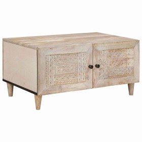 Mesa de Café Beige 80 x 50 x 40 cm Madera maciza de Acacia en Mesas de centro | Comprar online en Foru.es