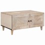 Mesa de Café Beige 80 x 50 x 40 cm Madera maciza de Acacia en Mesas de centro | Comprar online en Foru.es