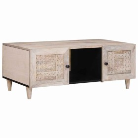 Mesa de Café Beige 100 x 54 x 40 cm Madera maciza de Acacia en Mesas de centro | Comprar online en Foru.es