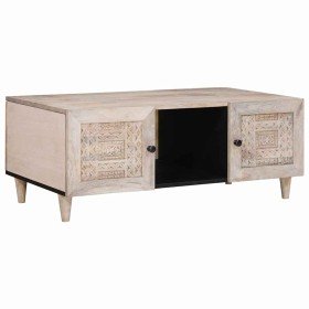 Mesa de Café Beige 100 x 54 x 40 cm Madera maciza de Acacia en Mesas de centro | Comprar online en Foru.es