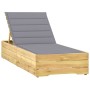 Tumbona con cojín gris madera de pino impregnada en Tumbonas | Comprar online en Foru.es