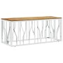 Mesa de centro acero inoxidable y madera maciza acacia plateada de vidaXL, Mesas de centro - Ref: Foro24-350055, Precio: 112,...