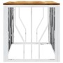 Mesa de centro acero inoxidable y madera maciza acacia plateada de vidaXL, Mesas de centro - Ref: Foro24-350055, Precio: 112,...