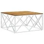 Mesa de centro acero inoxidable y madera maciza acacia plateado de vidaXL, Mesas de centro - Ref: Foro24-349975, Precio: 103,...