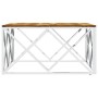Mesa de centro acero inoxidable y madera maciza acacia plateado de vidaXL, Mesas de centro - Ref: Foro24-349975, Precio: 104,...